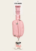 Steve Madden Pink Crossbody Pouch with Plush Charm
