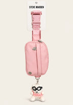 Steve Madden Pink Crossbody Pouch with Plush Charm