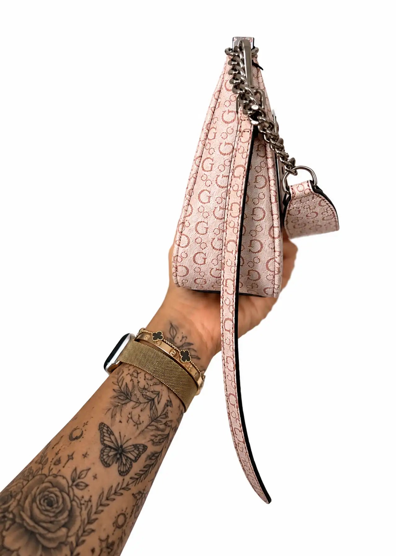 GUESS Noelle Mini Shoulder Bag Blush Logo