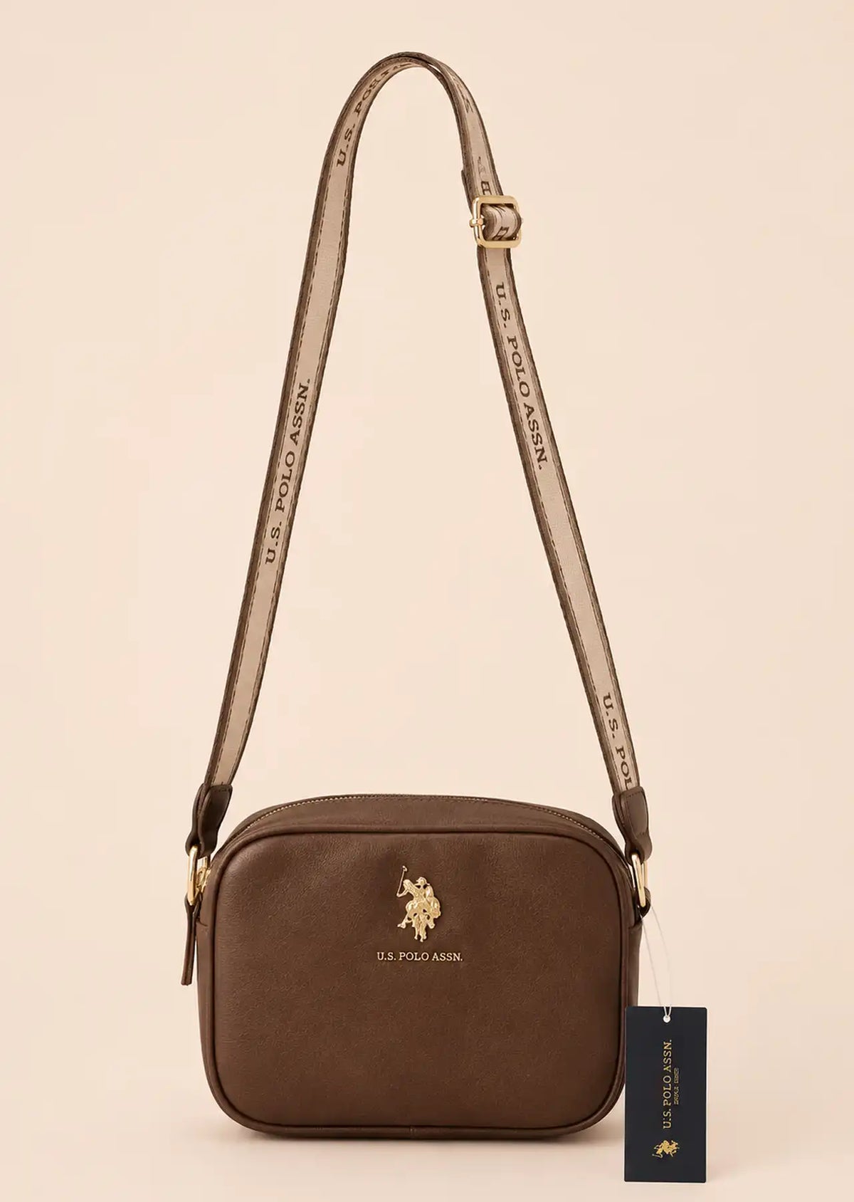 U.S. Polo Assn. Classic Camera Crossbody Bag, Chocolate Brown