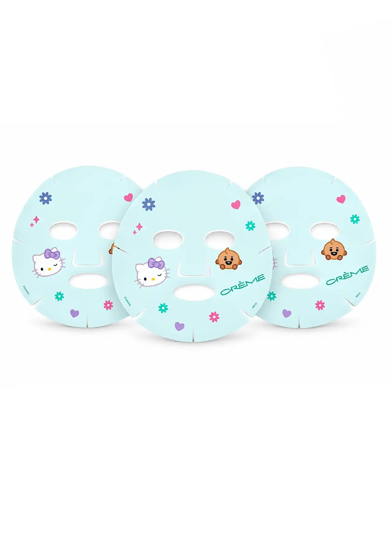The Crème Shop x Hello Kitty & BT21 Pure Renewal Printed Essence Sheet Mask – Set of 3