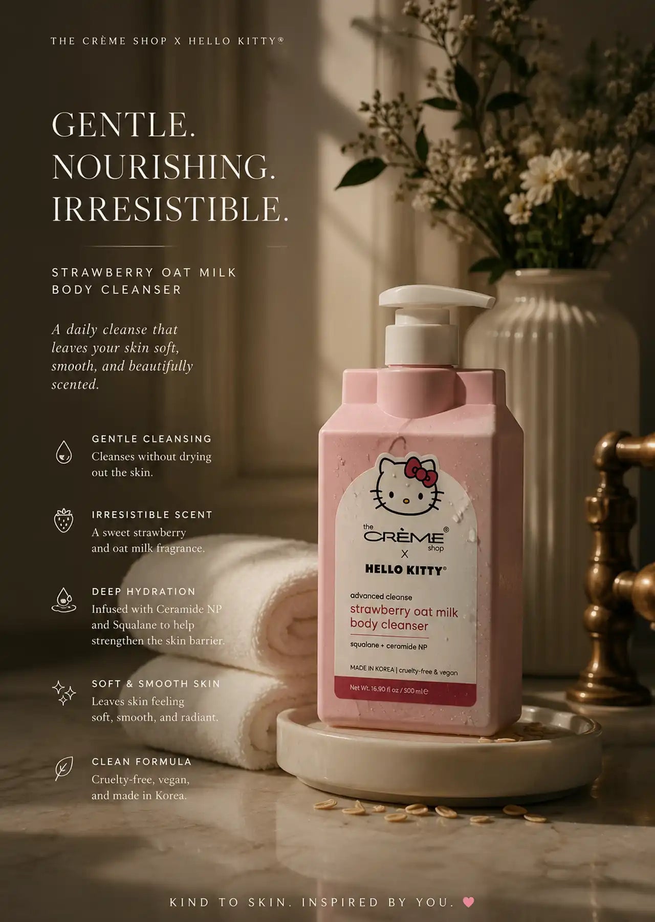 Hello Kitty Strawberry Oat Milk Body Cleanser