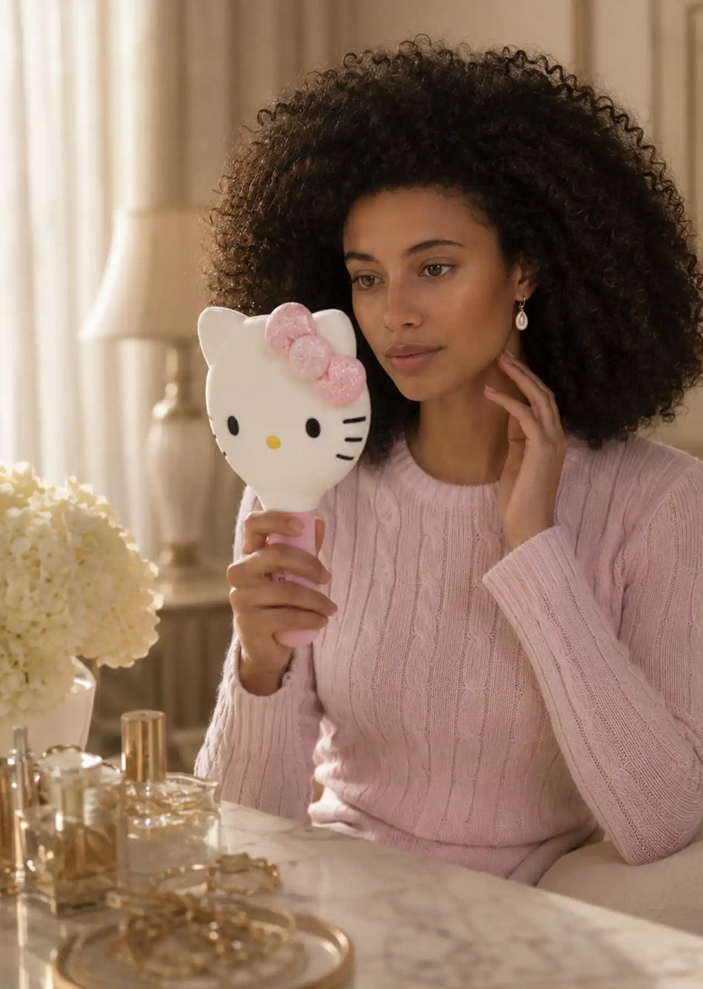 The Crème Shop x Hello Kitty Plush Portable Mirror