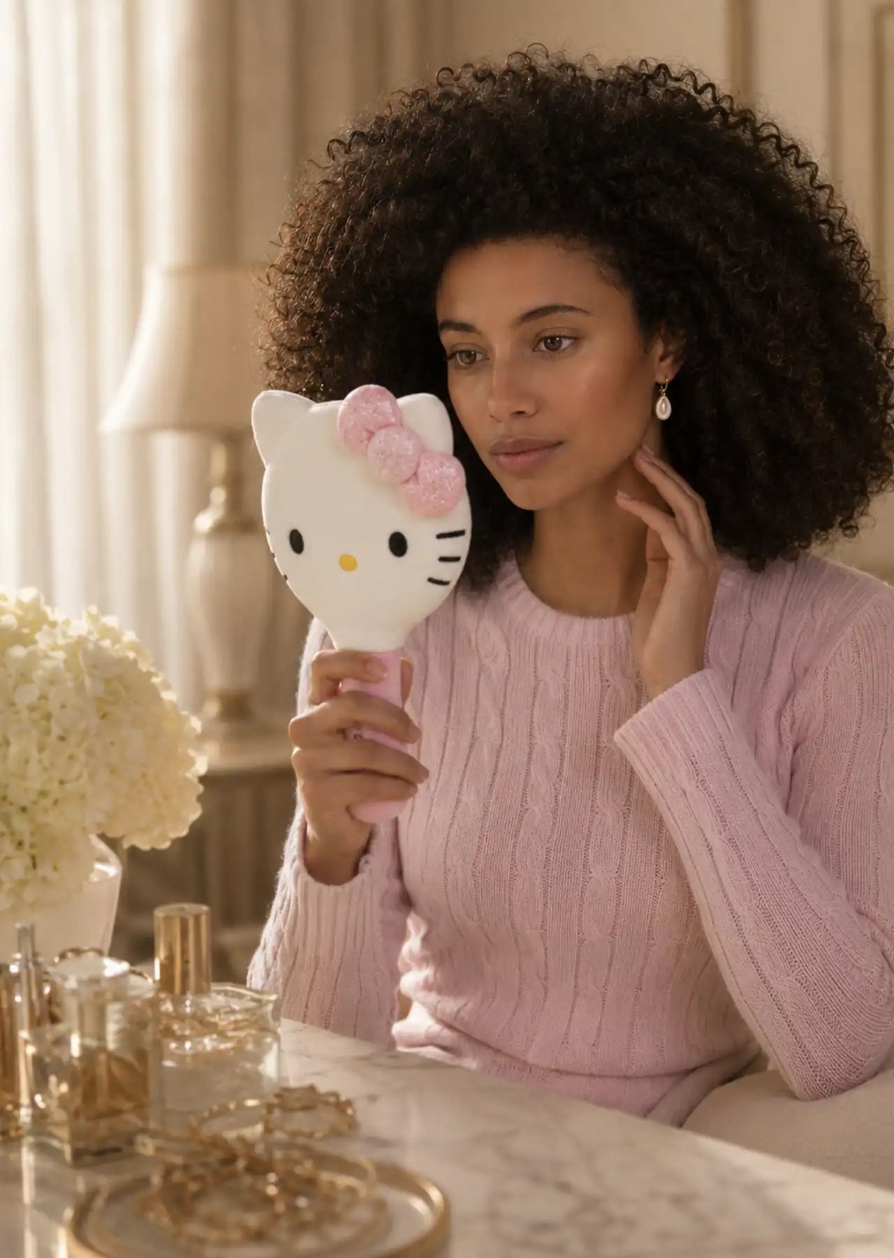 The Crème Shop x Hello Kitty Plush Portable Mirror