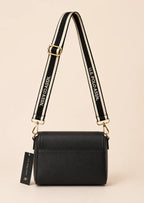 U.S. Polo Assn. Enamel Flap Crossbody Bag, Black