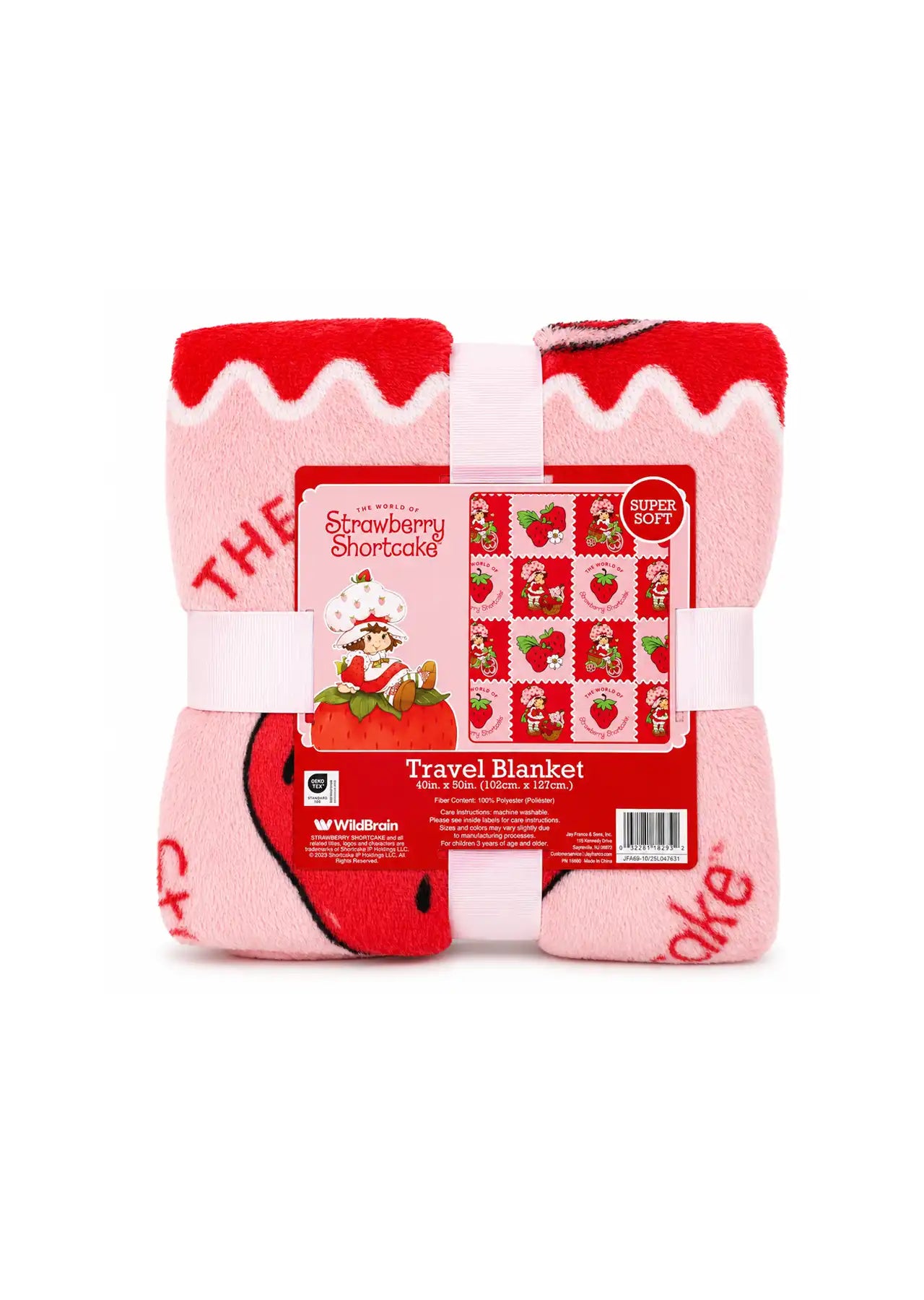 Strawberry Shortcake Travel Set, Super Soft Blanket & Memory Foam Neck Pillow