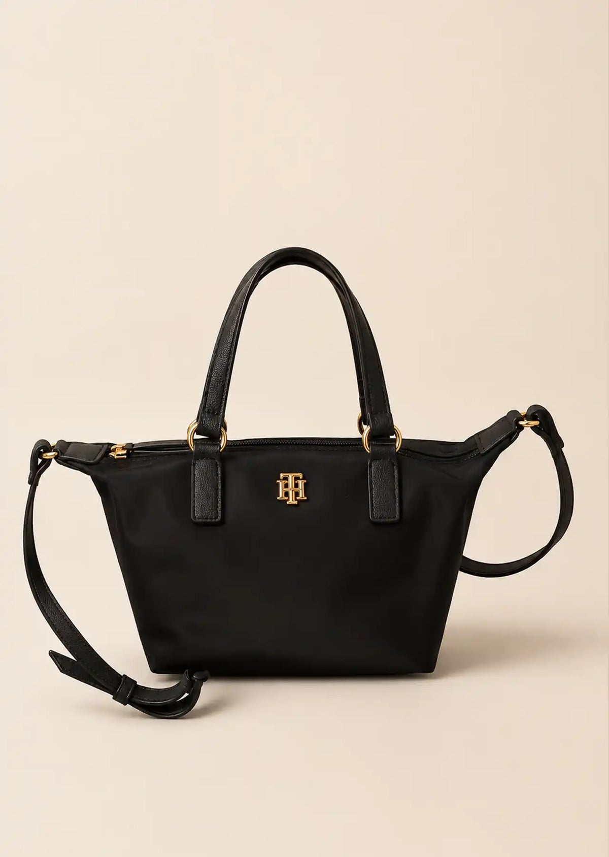 Tommy Hilfiger Nylon Mini Tote Crossbody Bag, Black