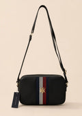 Tommy Hilfiger Monogram Signature Stripe Crossbody Bag, Black