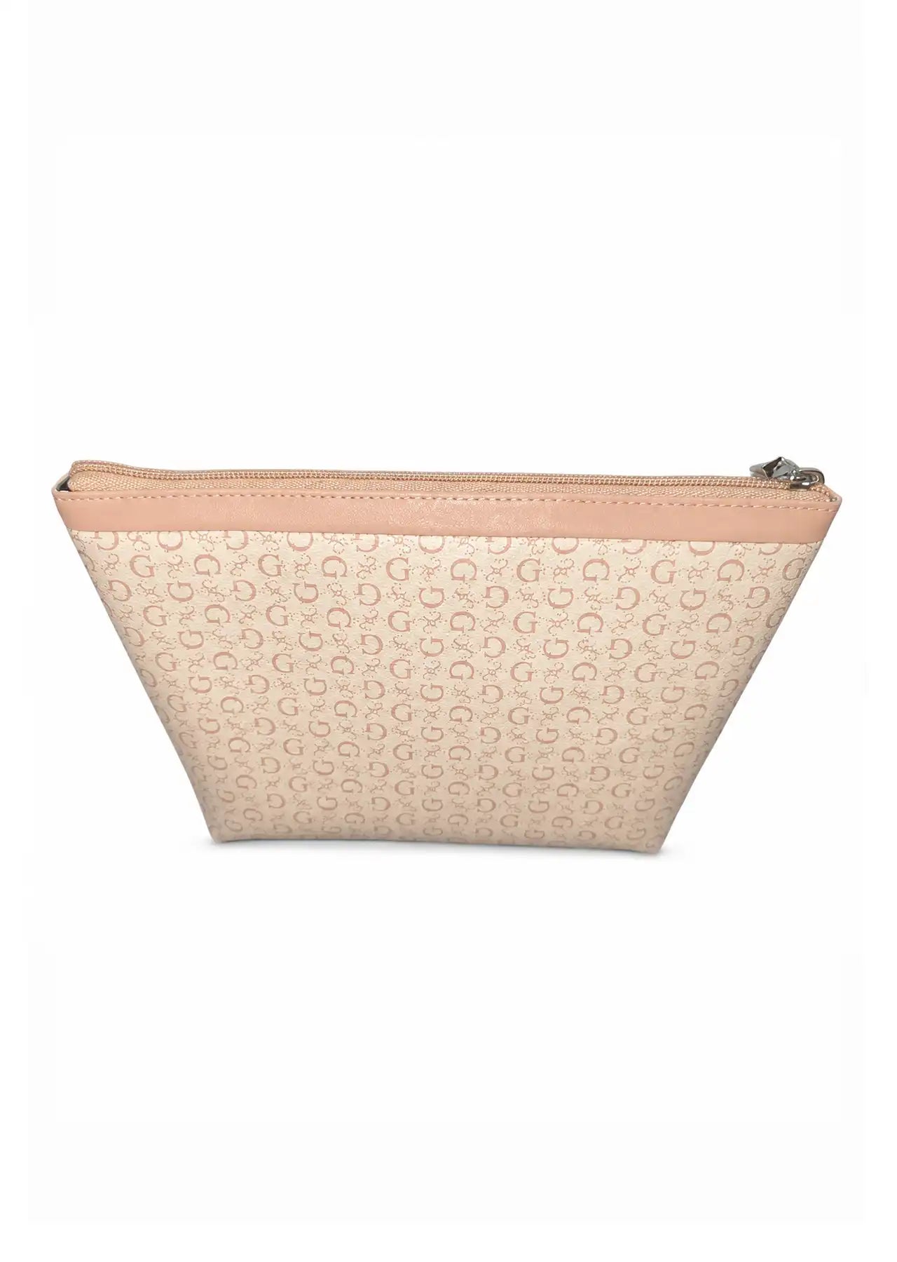 GUESS G Shine Cosmetic Pouch Blush Pink Monogram Makeup Bag