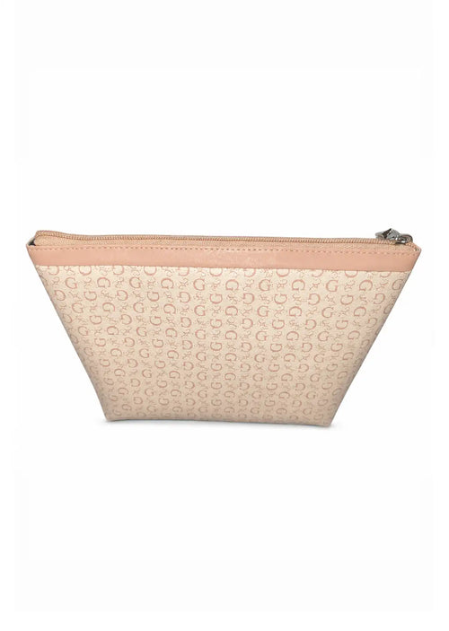 GUESS G Shine Cosmetic Pouch Blush Pink Monogram Makeup Bag