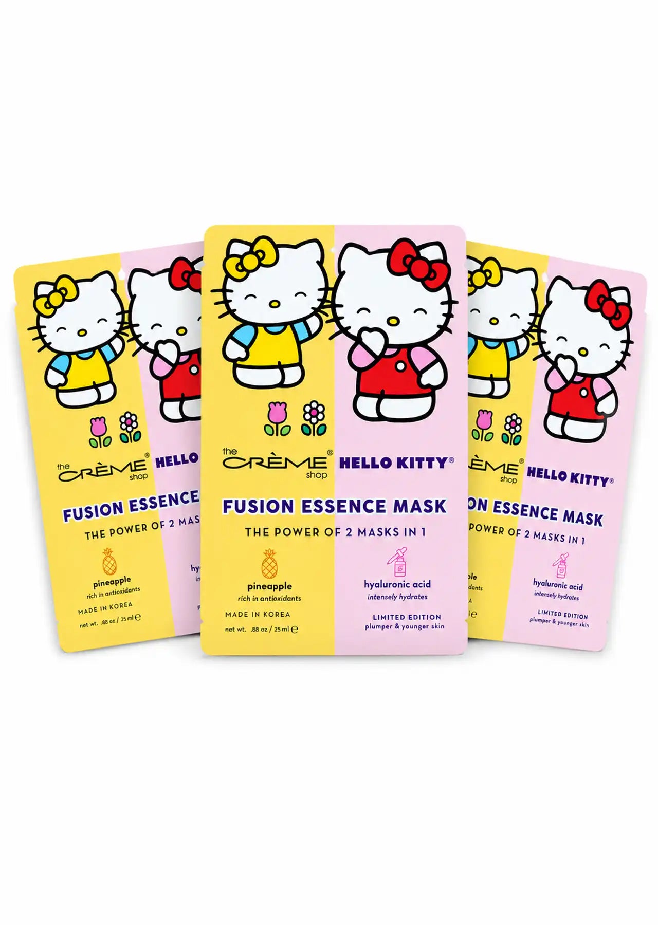 The Crème Shop x Hello Kitty Fusion Essence Mask Power of 2 Masks in 1 (3 Pack)