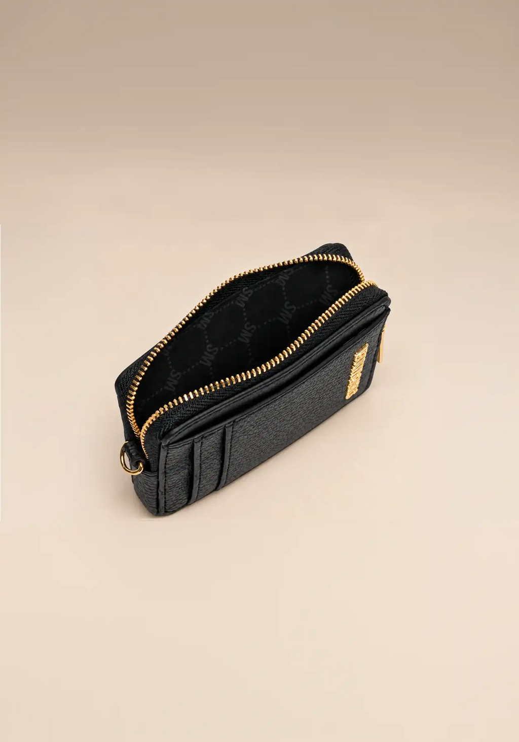 Steve Madden Black Zip Card Holder Wristlet