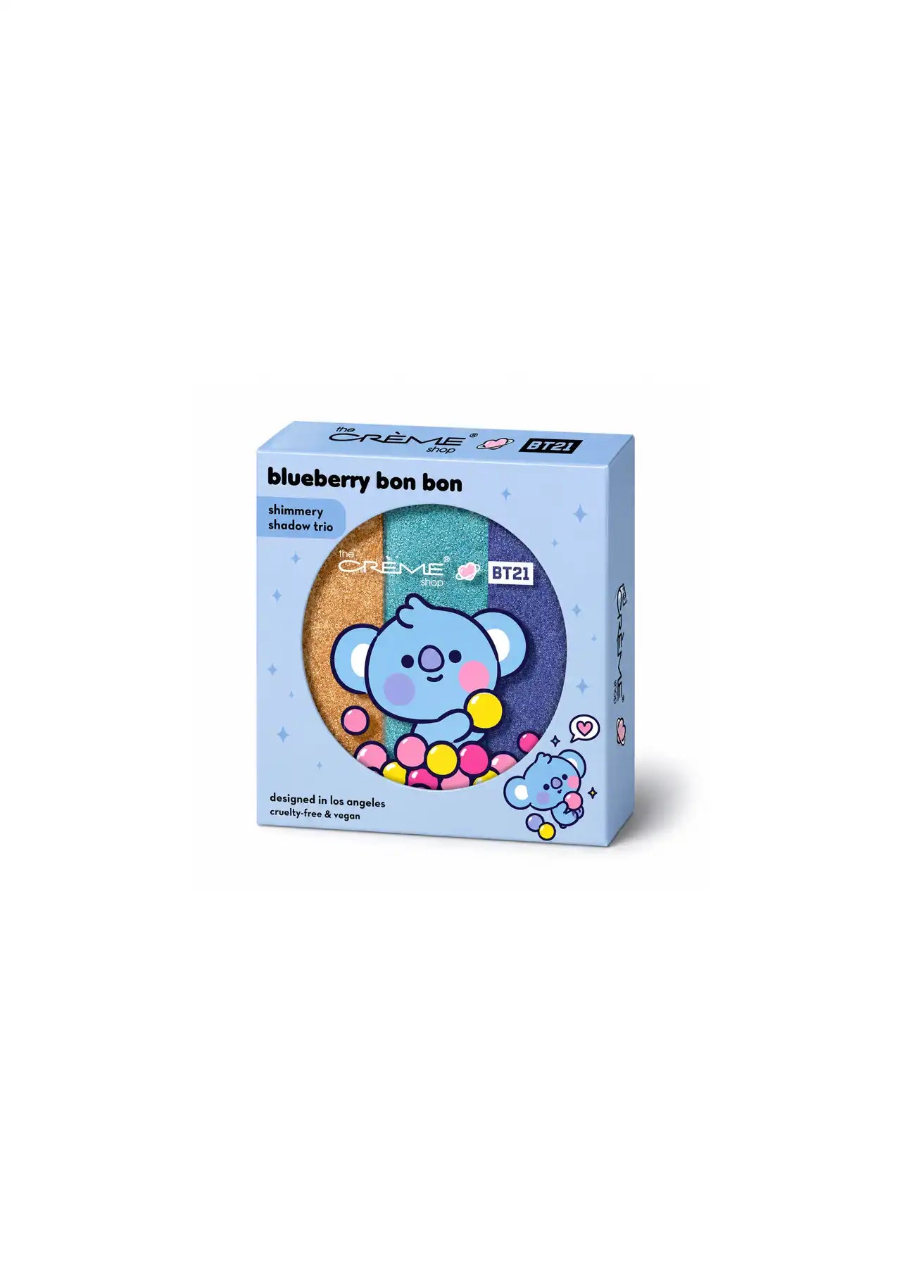 The Crème Shop x BT21 Blueberry Bon Bon Shimmery Shadow Trio