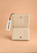 Steve Madden Quilted Compact White Wallet