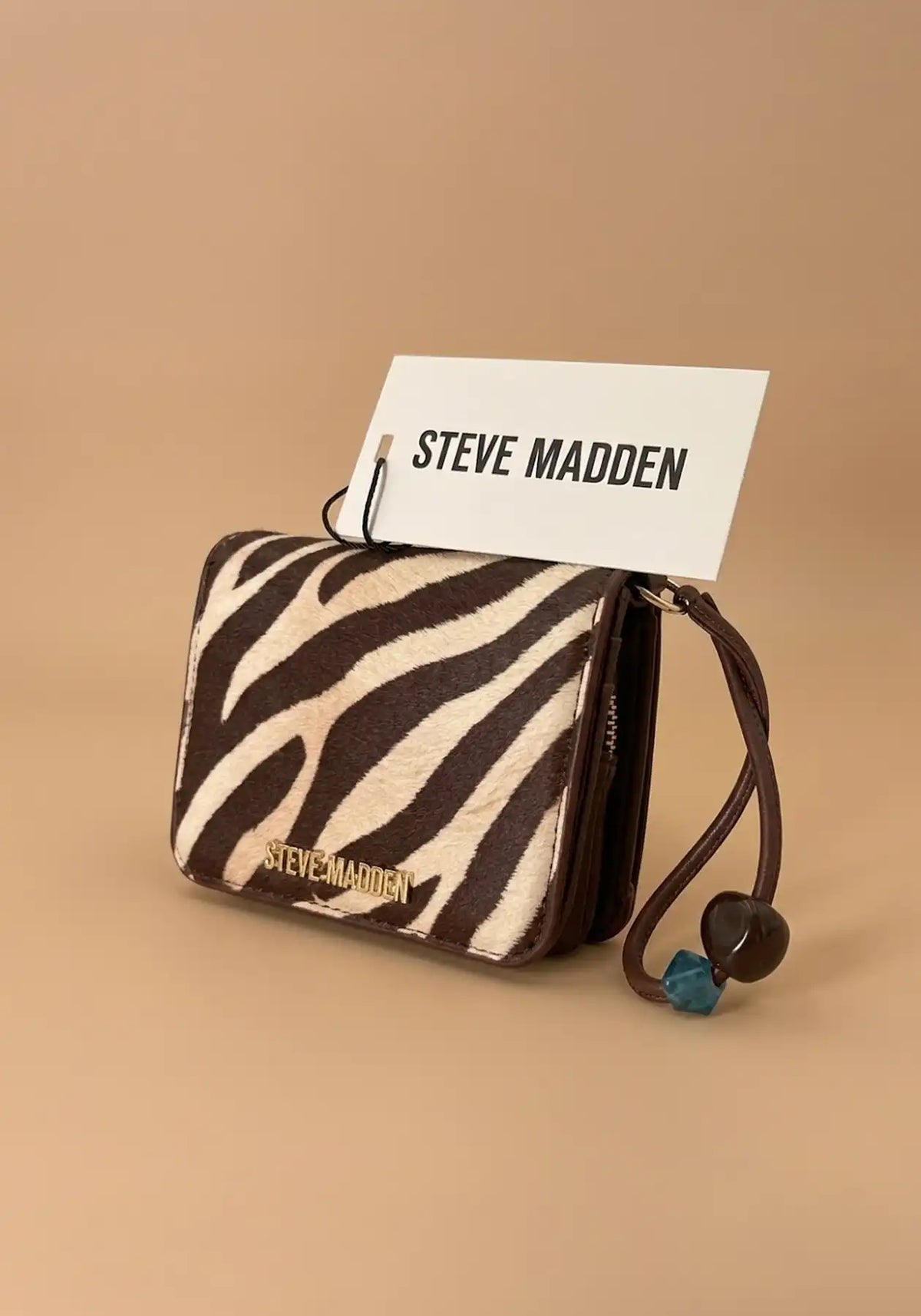 Steve Madden Zebra Print Haircard Mini Wallet & Wristlet