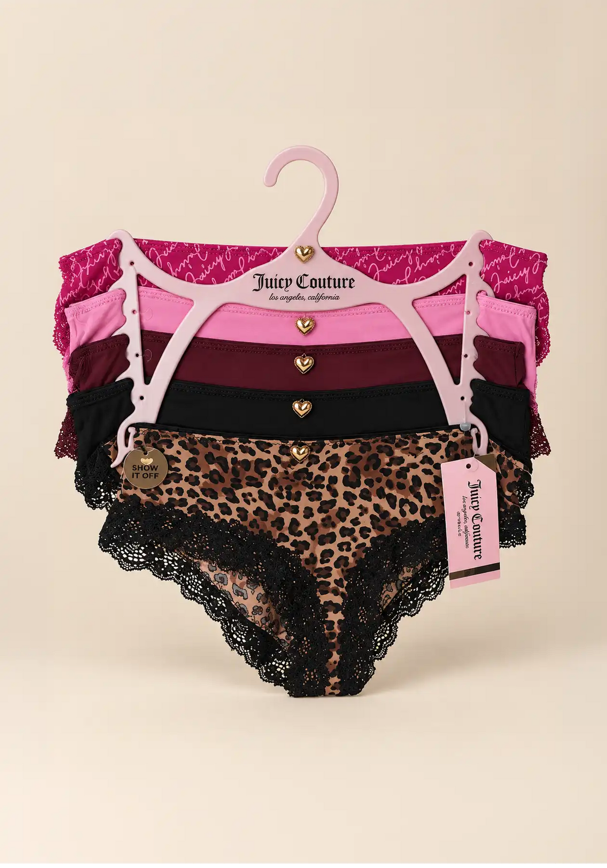 Juicy Couture 5-Pack Lace Panty Set, Size S