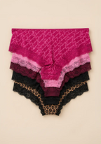 Juicy Couture 5-Pack Lace Panty Set, Size S