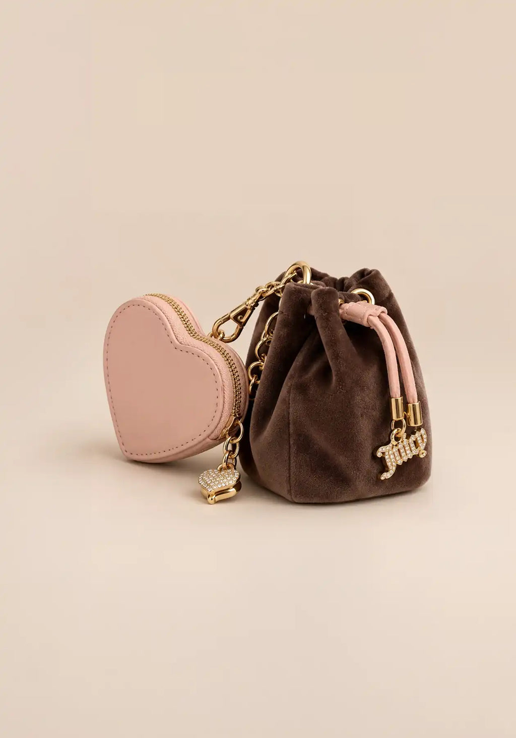 Juicy Couture Mini Drawstring Coin Purse & Heart Mirror Set