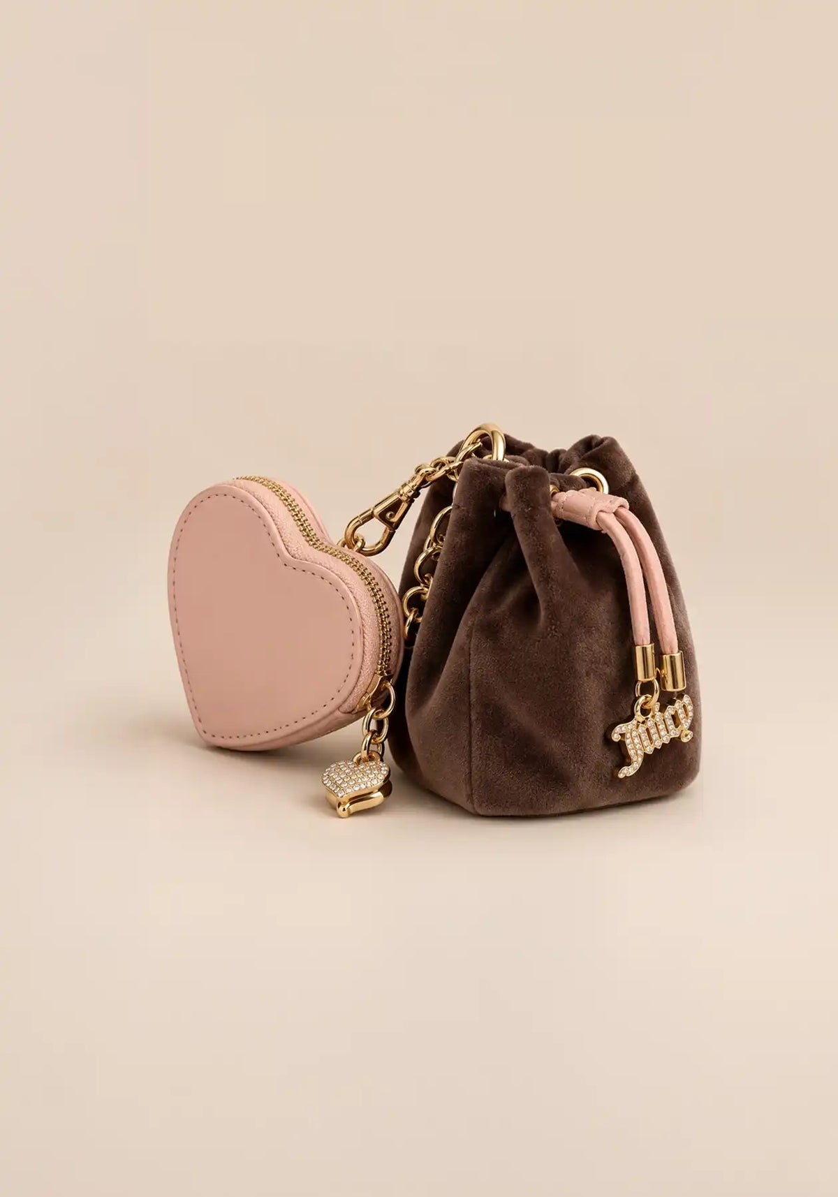 Juicy Couture Mini Drawstring Coin Purse & Heart Mirror Set
