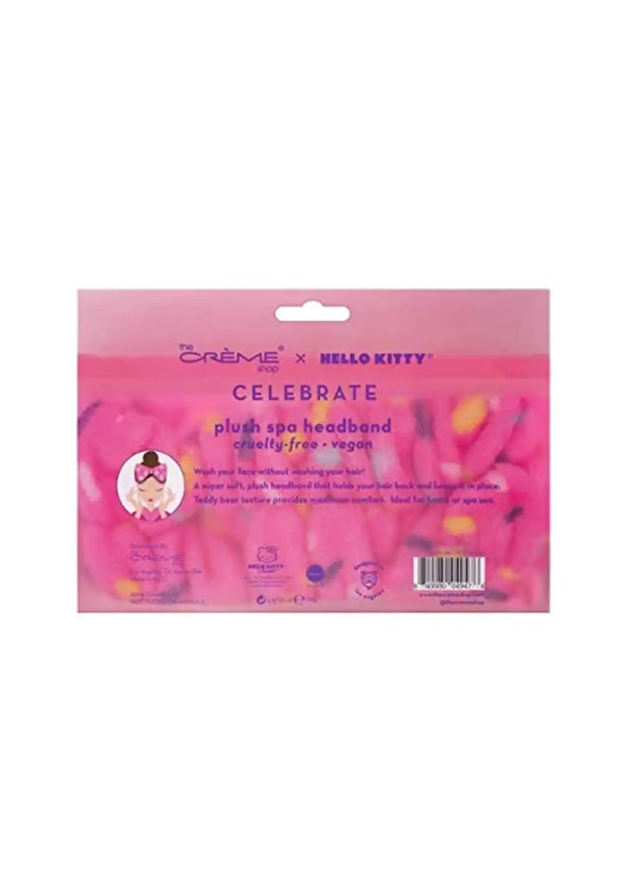 The Crème Shop x Hello Kitty Plush Spa Headband, Pink Bow