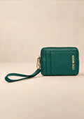 Steve Madden Green Zip Card Holder Wristlet