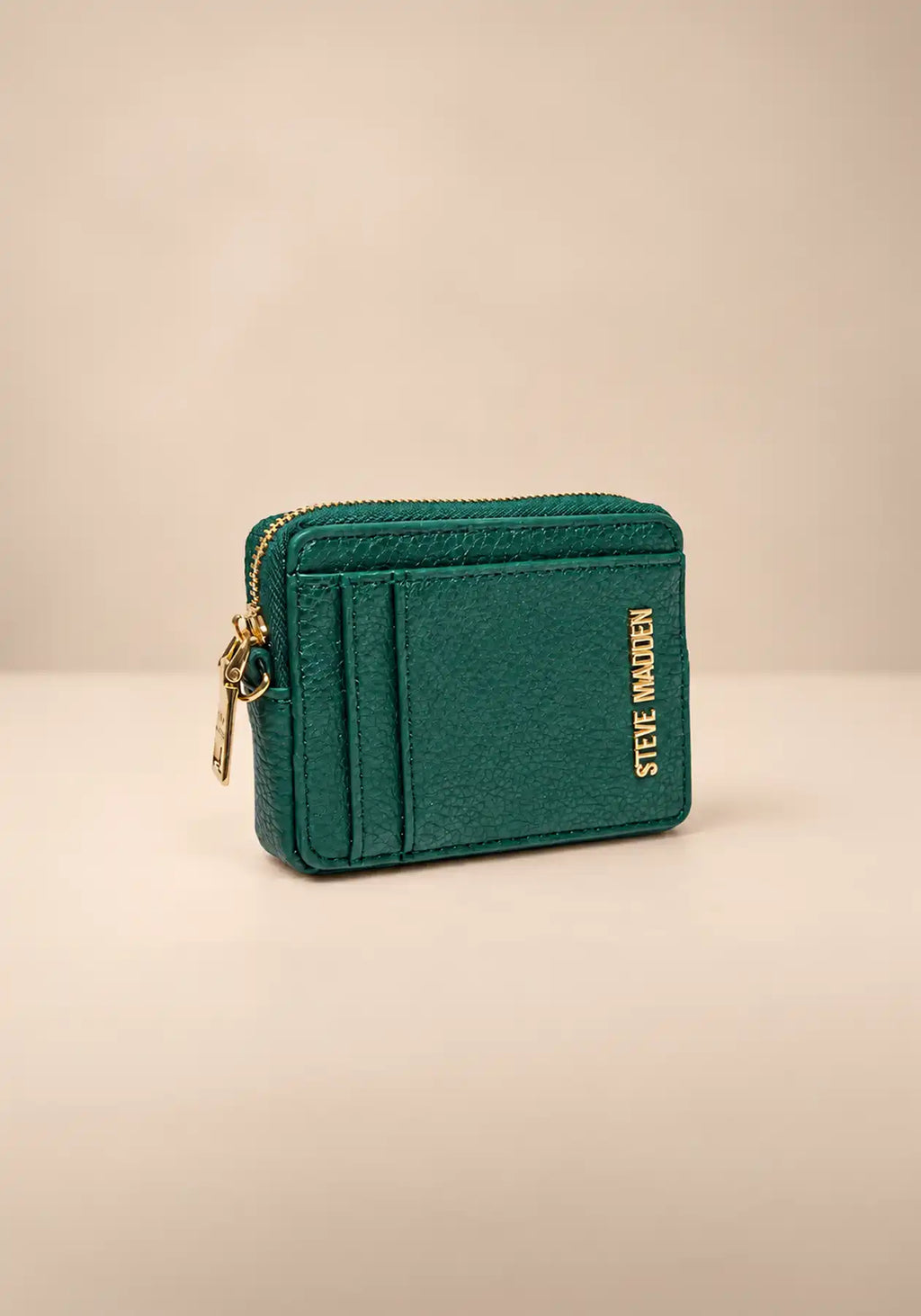 Steve Madden Green Zip Card Holder Wristlet