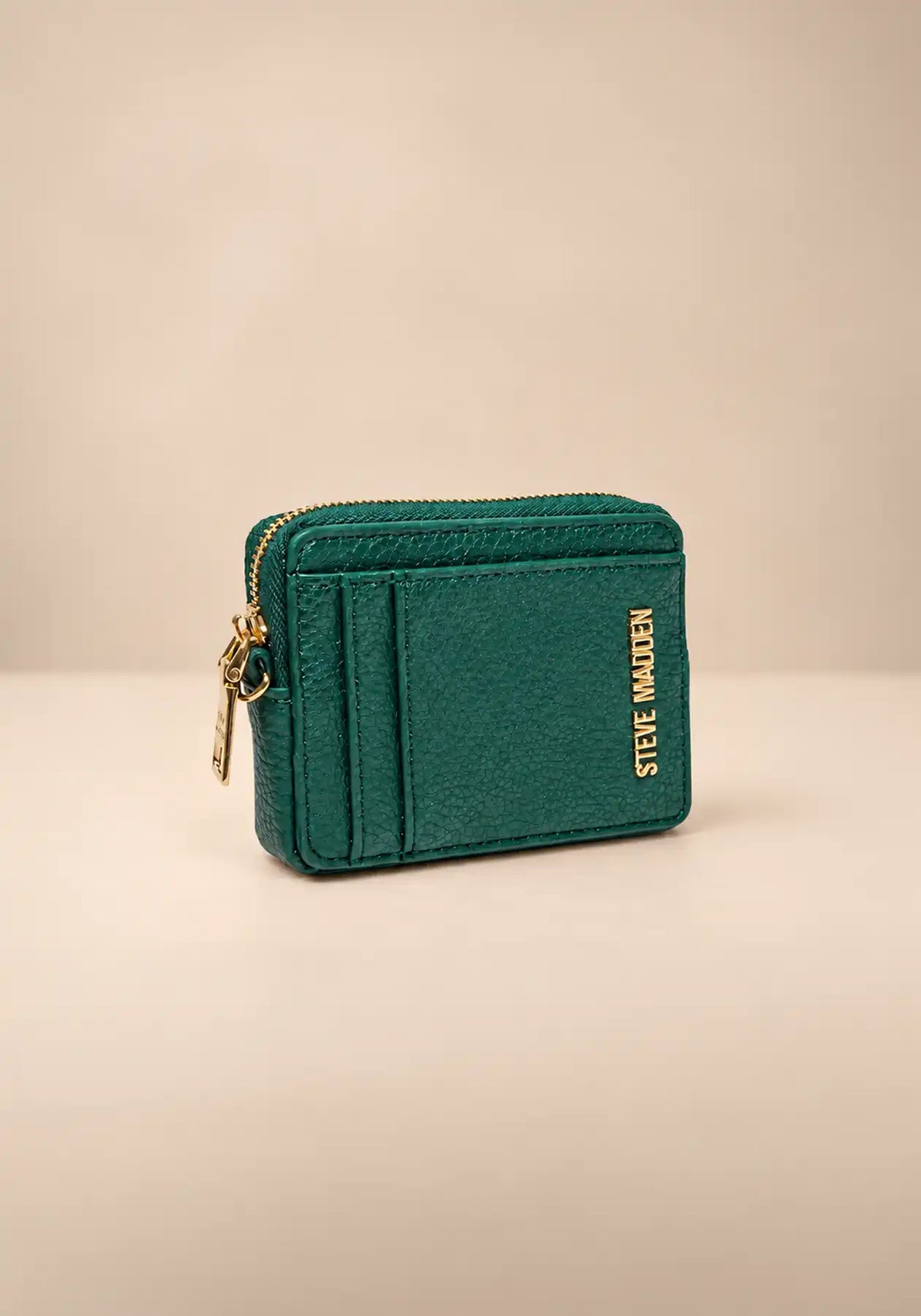 Steve Madden Green Zip Card Holder Wristlet