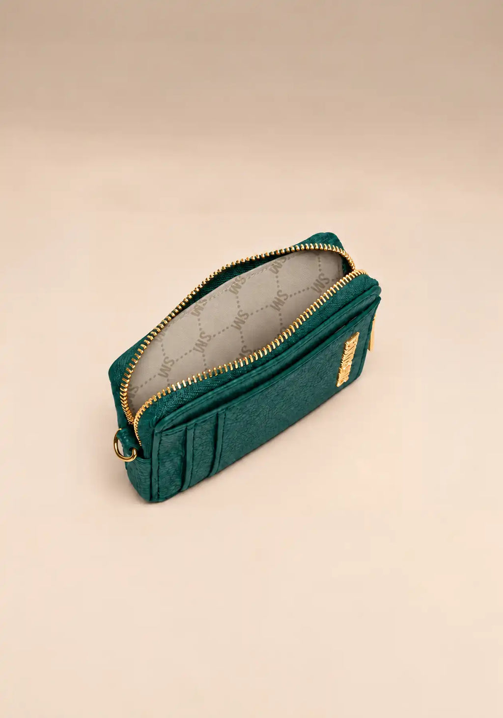 Steve Madden Green Zip Card Holder Wristlet