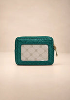 Steve Madden Green Zip Card Holder Wristlet