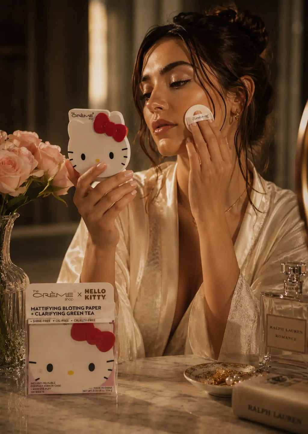 The Crème Shop x Hello Kitty Mattifying Blotting Paper + Clarifying Green Tea