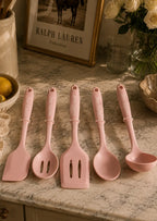 Juicy Couture 5-Piece Silicone Kitchen Utensil Set Blush Pink