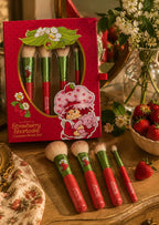 The Crème Shop x Strawberry Shortcake Cosmetic Brush Set 4 Piece Makeup Brush Collection