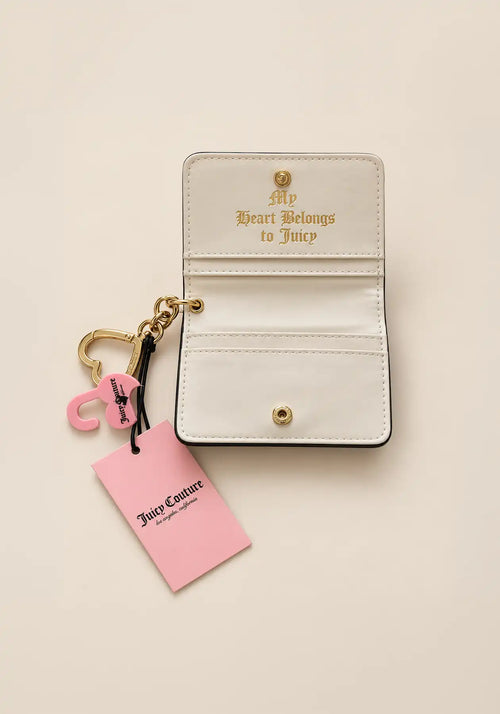 Juicy Couture Black Card Case Wallet with Heart Keychain