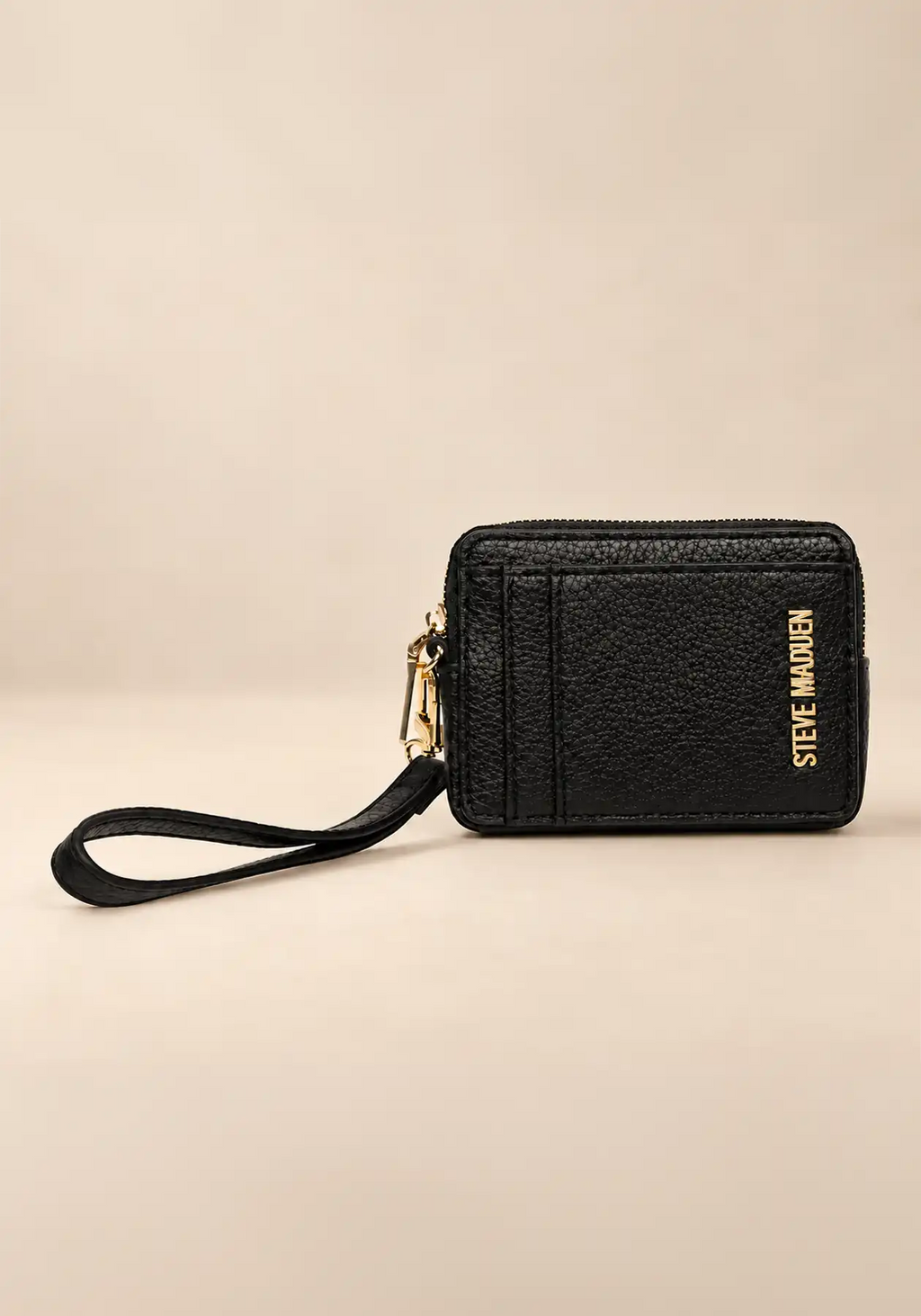 Steve Madden Black Zip Card Holder Wristlet