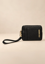 Steve Madden Black Zip Card Holder Wristlet